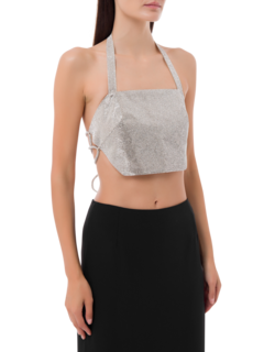 بلوزة قصيرة إستيل مزينة بالكريستال