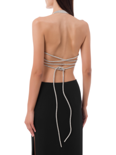 بلوزة قصيرة إستيل مزينة بالكريستال