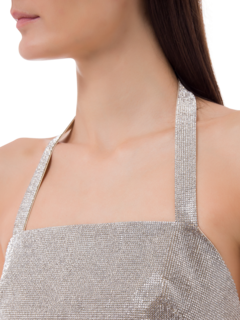 بلوزة قصيرة إستيل مزينة بالكريستال