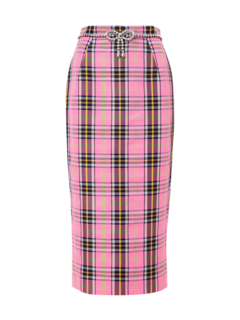 تنورة متوسطة الطول بحواف من الكريستال