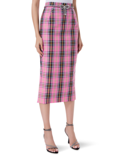 تنورة متوسطة الطول بحواف من الكريستال