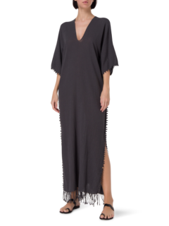 فستان طويل ساس من القطن والخيش