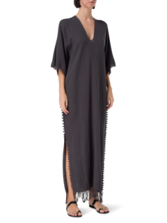 فستان طويل ساس من القطن والخيش