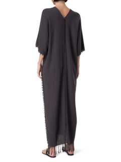 فستان طويل ساس من القطن والخيش