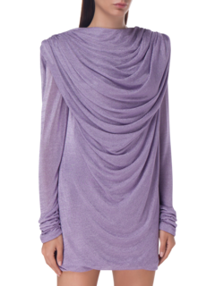 فستان تايدن قصير محبوك بنمط معدني