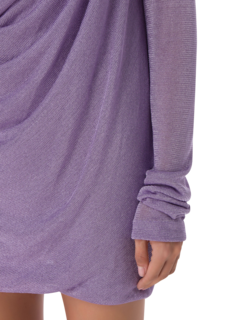 فستان تايدن قصير محبوك بنمط معدني