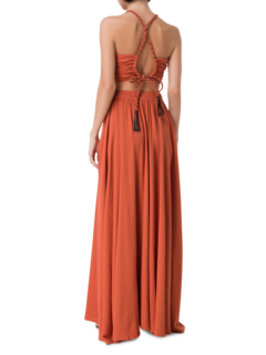 فستان بوجيل بتصميم متقاطع من الخلف