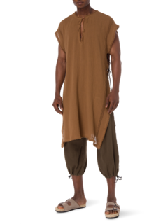 بونشو شوماك برقبة على شكل حرف V مصنوع من الجوت