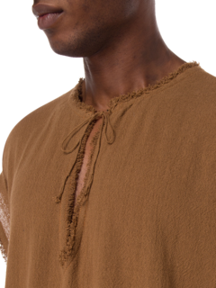 بونشو شوماك برقبة على شكل حرف V مصنوع من الجوت