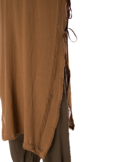 بونشو شوماك برقبة على شكل حرف V مصنوع من الجوت