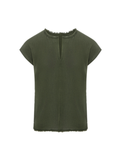 قميص زول خفيف بدون أكمام وبرقبة على شكل حرف V