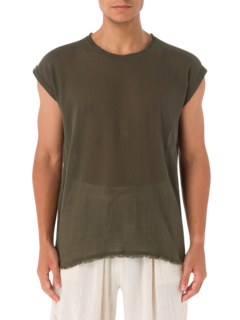 قميص بدون أكمام برقبة دائرية من باكيت