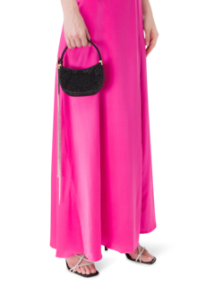 حقيبة كتف مايكرو فيزنا مزينة بالكريستال الأسود