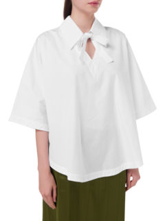 بلوزة بوبلين بتصميم دائري