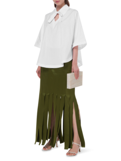 بلوزة بوبلين بتصميم دائري