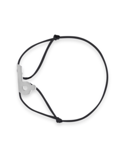 "R" Fabric Bracelet | Silver