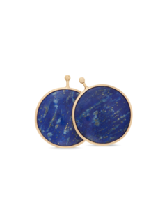 أقراط صغيرة عيار 18 قيراط مزينة بحجر لابيس