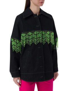 قميص دنيم دينفر مزين بشراشيب