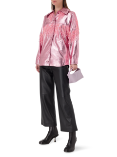 قميص دينفر دنيم حصري مزين بشراشيب