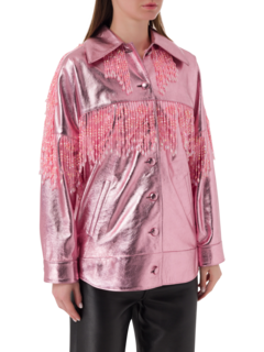 قميص دينفر دنيم حصري مزين بشراشيب