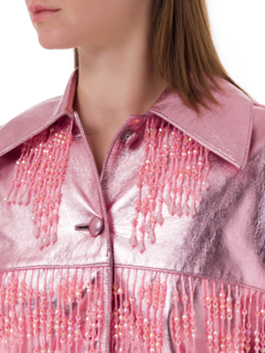 قميص دينفر دنيم حصري مزين بشراشيب