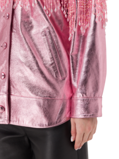 قميص دينفر دنيم حصري مزين بشراشيب