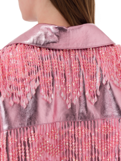 قميص دينفر دنيم حصري مزين بشراشيب