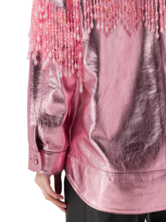 قميص دينفر دنيم حصري مزين بشراشيب