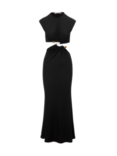 فستان بدون أكمام بفتحة كوارتز بنمط ممزق