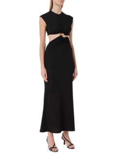 فستان بدون أكمام بفتحة كوارتز بنمط ممزق