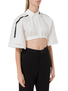 قميص قصير بأكمام قصيرة من الدانتيل