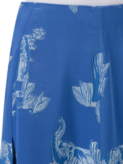 Elephant Embroidered Midi Skirt