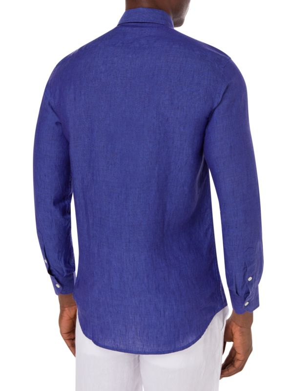 قميص من الكتان بقصة عادية وألوان متعددة