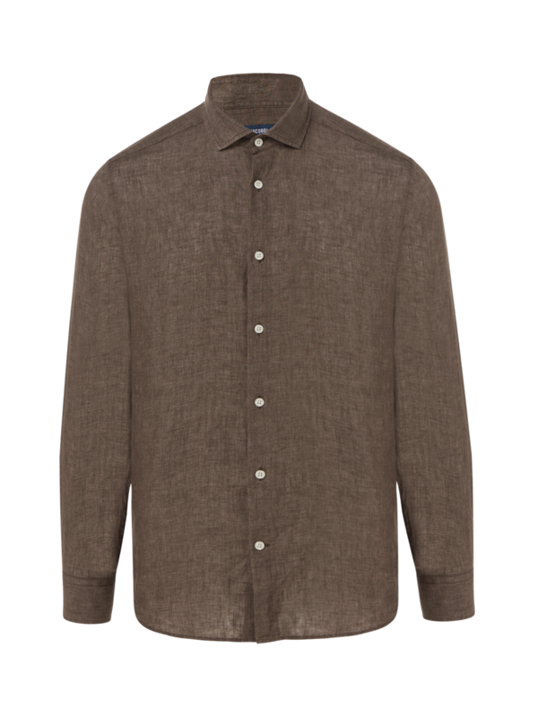 قميص كتان بقصة عادية مقاس L/S