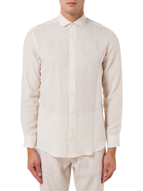 قميص كتان بقصة عادية وألوان متعددة