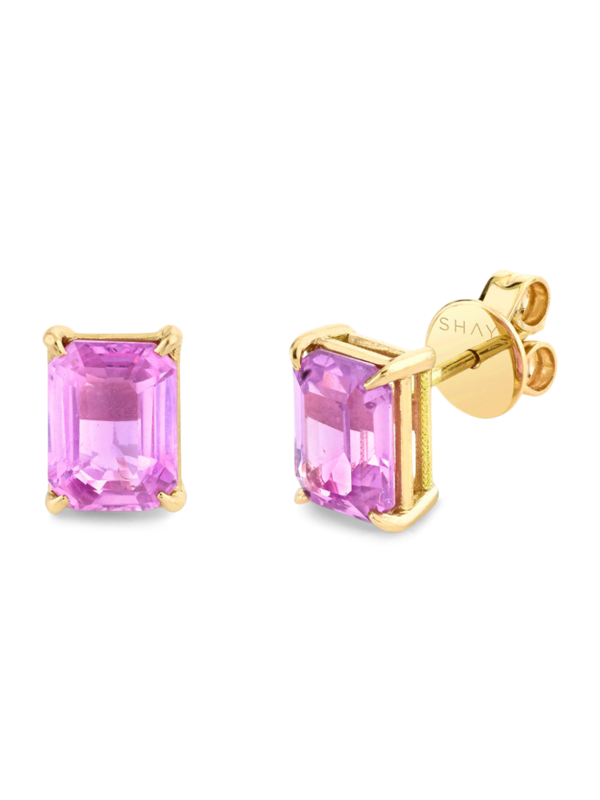 أقراط مرصعة بالزمرد والياقوت الزهري