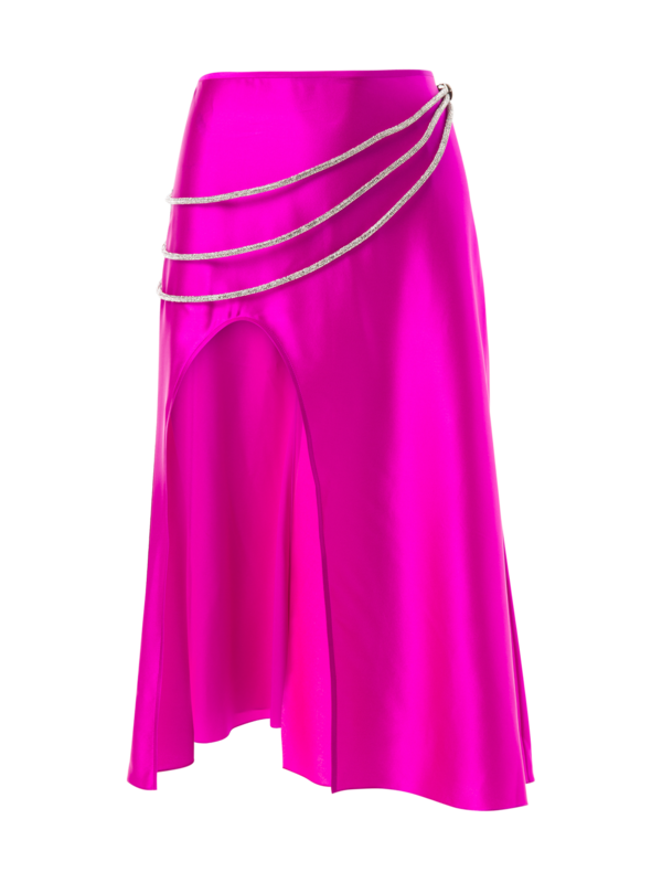 تنورة ليتيتيا متوسطة الطول من الحرير