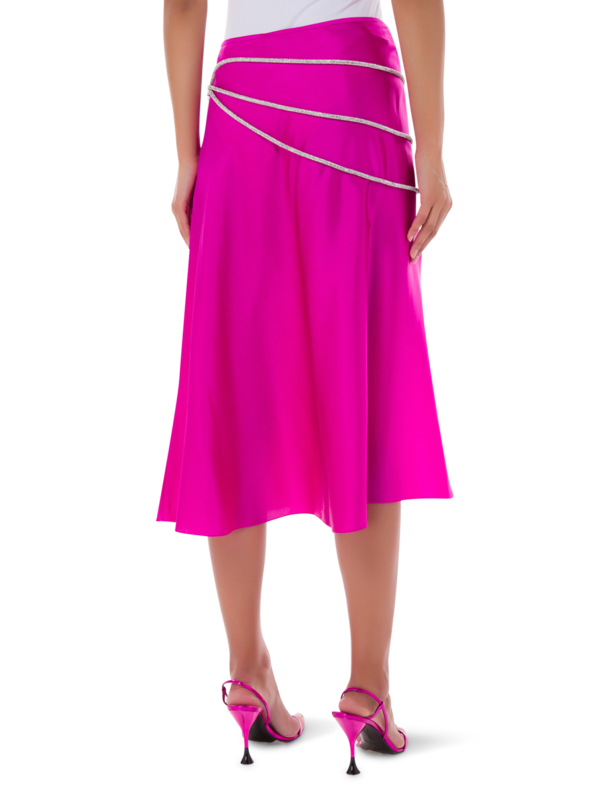 تنورة ليتيتيا متوسطة الطول من الحرير