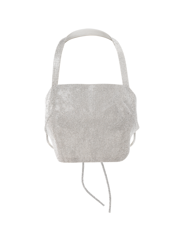 بلوزة قصيرة إستيل مزينة بالكريستال