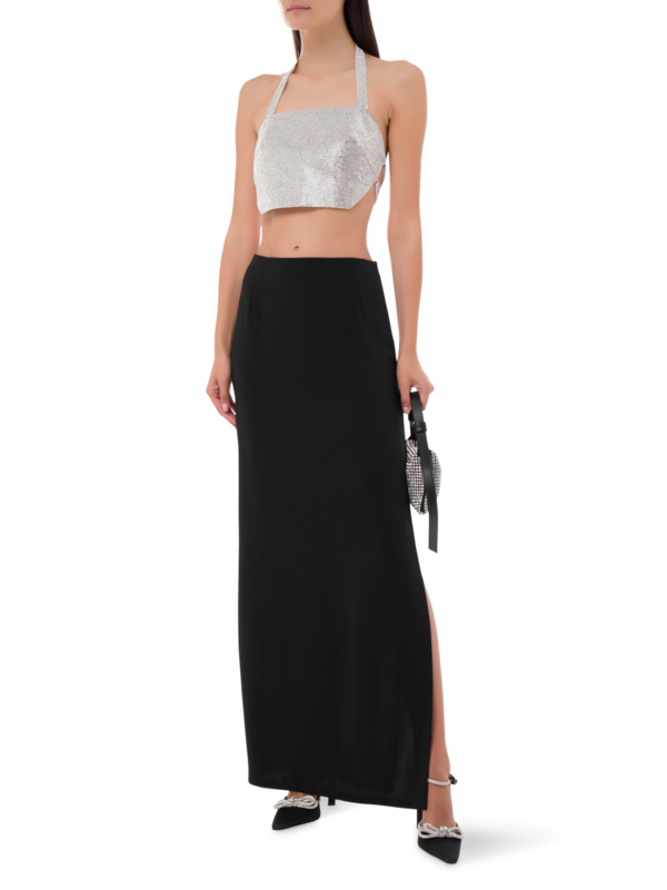 بلوزة قصيرة إستيل مزينة بالكريستال