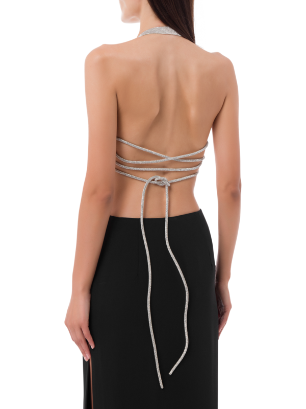 بلوزة قصيرة إستيل مزينة بالكريستال