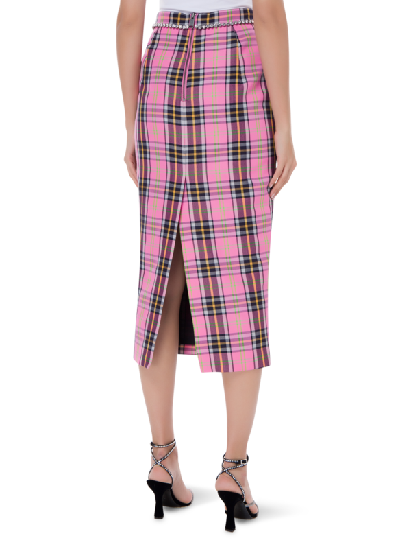 تنورة متوسطة الطول بحواف من الكريستال