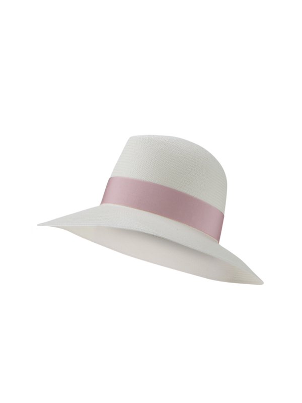 قبعة كلاوديت بنما بحافة عريضة رفيعة