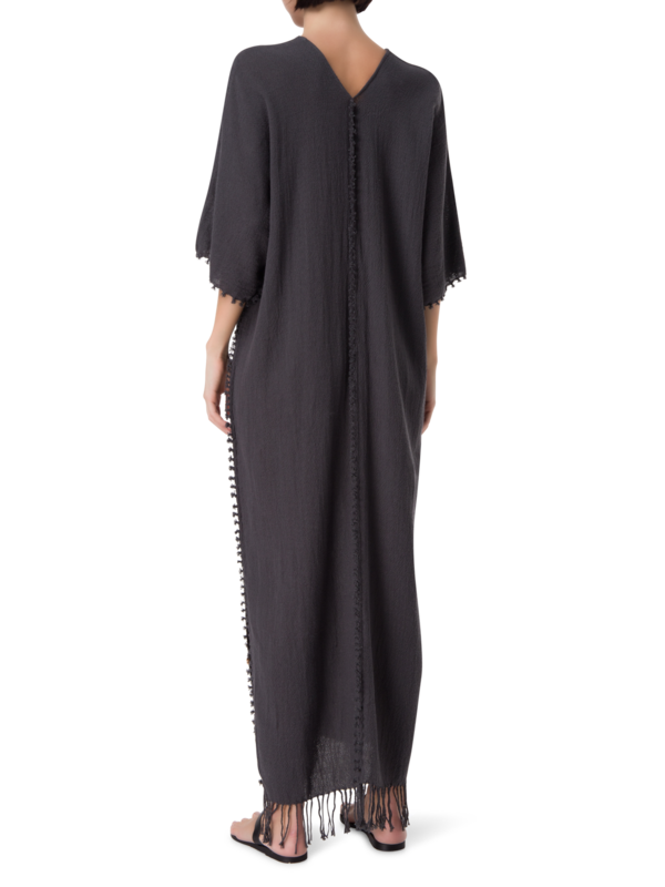 فستان طويل ساس من القطن والخيش