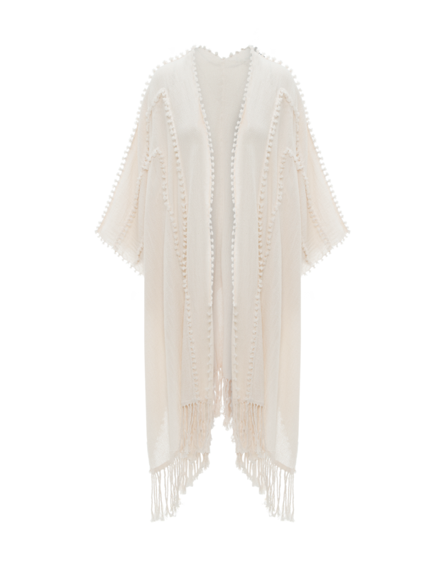 رداء يالشن من القطن بتصميم عقد