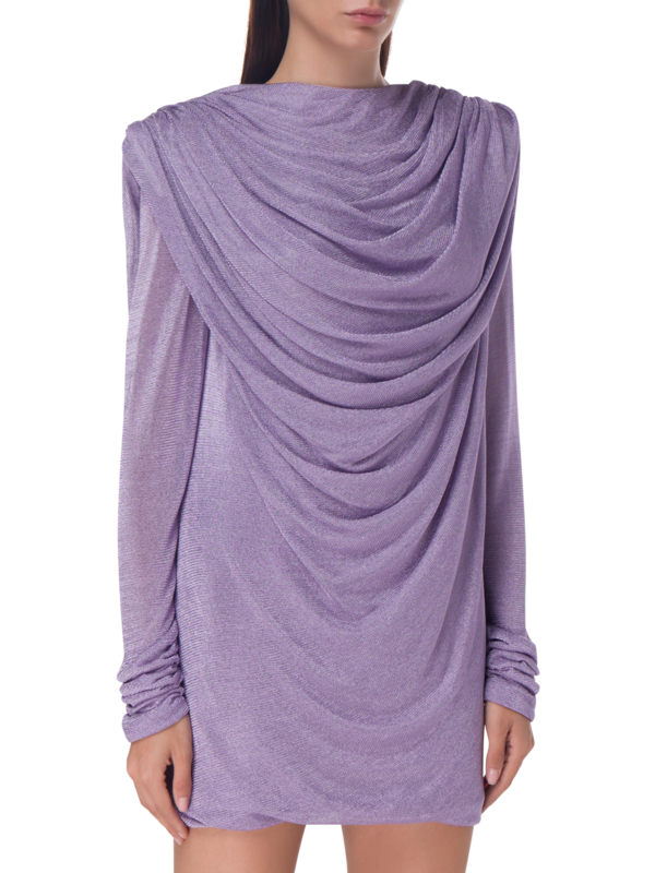 فستان تايدن قصير محبوك بنمط معدني