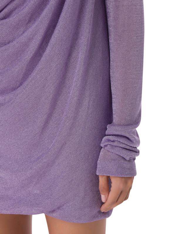 فستان تايدن قصير محبوك بنمط معدني