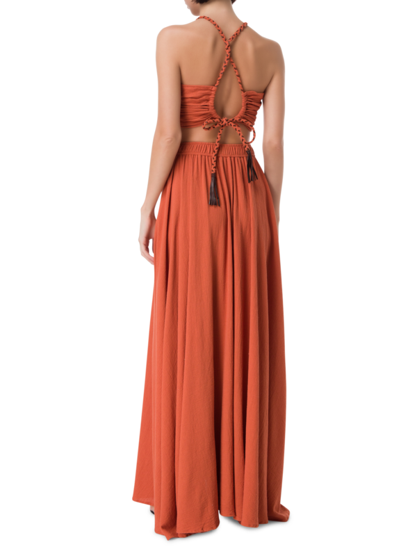 فستان بوجيل بتصميم متقاطع من الخلف