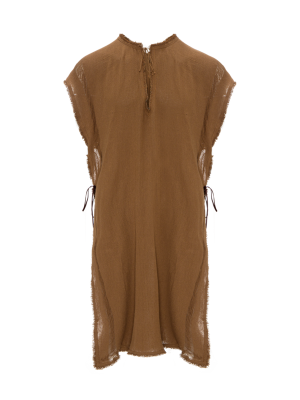 بونشو شوماك برقبة على شكل حرف V مصنوع من الجوت