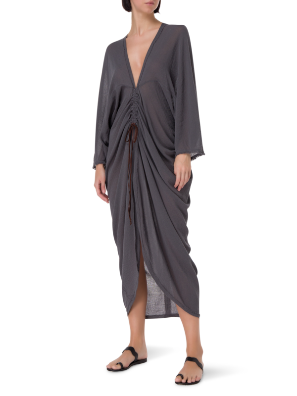 فستان تيوب بنمط قفطان ورقبة على شكل حرف V